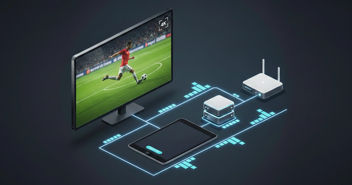 Illustration of a screen playing 4K stream